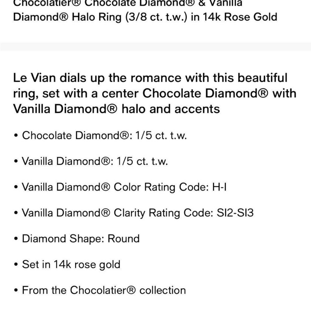 LeVian Chocolate and Vanilla Diamond Ring in 14k Rose Gold